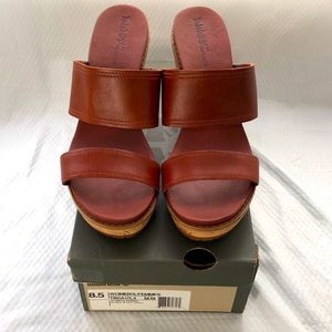 Brown Timberland cork block heel sandal sz 9 NWOT